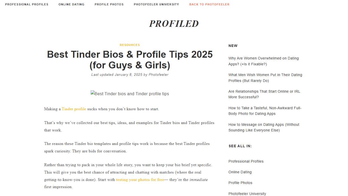 BEST Tinder Bios & Profile Tips in 2025 (for Guys & Girls)