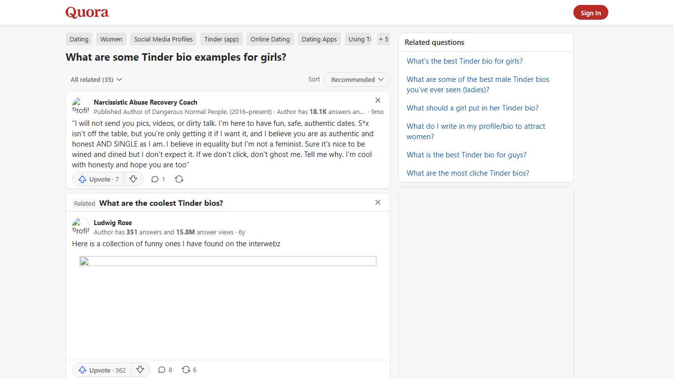 What are some Tinder bio examples for girls? - Quora
